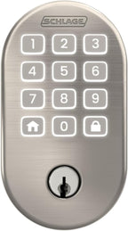 Schlage Arrive WiFi Deadbolt Smart Lock, Keyless Entry Door Lock with Remsen Trim, Satin Nickel, Compatible with Alexa and Google, BE459WB RMN 619