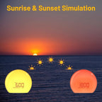 Magicteam Sunrise Alarm Clock Wake Up Clock Natural Sunset Simulation 21 Soothing Sounds Dual Alarm 6 Times Snooze 28 Ringtones Dimmable 12 Colors Night Light 10 Timer Options Adjustable Volume