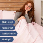 Split Head King Sheet Set – 4 Piece Flex Split Top King Sheets for Adjustable Beds - Fits 14” to 16" Mattress w/ Deep Pockets - Breathable & Cooling - Luxury Bedding and Wrinkle Free - Lavender Pink