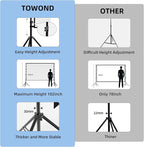 TOWOND Projector Screen and Stand, 150 inch Indoor Outdoor Projection Screen, Portable 16:9 4K HD Rear Front Movie Screen with Carry Bag Wrinkle-Free Design for Home Theater Backyard Cinema