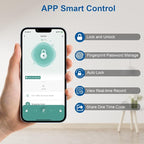 BAFUWEIY Fingerprint Door Lock with Door Knobs Set, Keyless Entry Door Lock Deadbolt with Handle, Smart Front Door Lock Set with APP Control/Fingerprints/Passwords/Auto-Lock/Easy Installation Black