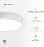 ASD LED 12" Round Flush Mount Ceiling Light Fixture, Low Profile Surface Lighting | 5CCT, Motion Sensored, Ultra-Thin, ETL Listed | 24W 1700LM 2700-6000K 120V | Kitchen, Hallway Lamp | White, 12 Pack