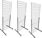 Only Hangers Heavy Duty 2' x 5.5' Gridwall Art Display Panel with EZ Slide-On Grid Legs - No Hardware or Tools Required - No Screws, Nuts, or Washers. (Set of 3)