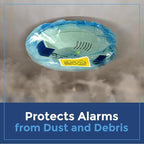 IMPRESA Pack of 12 Temporary Smoke Detector Cover Pack - Dust & Debris Barrier with Smoke Detector Dust Guard - Fire Alarm Cover for Renovation & Cooking - Alarm Caps for Construction
