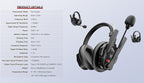 SYNCO XTALK XMax5 Wireless Intercom Headset System 2.4GHz 1640 feet 500 Meters Dual-Ear Team Communication Headset for Live Show Stage Performance Movie Shoot