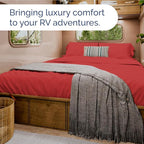 RV Short Queen Sheet Set 60 X 75 - 4 Piece RV Short Queen Bed Sheets - Ultra Soft, Breathable & Cooling - Designed for Bunks, Trailers & Campers - Fits 8” to 12" Mattress - Hotel Luxury Bedding - Red