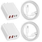USB C Charger for iPhone 15,4-Port Fast iPhone 15 Wall Charger Block,2Pack 40W Multiport Quick USB C Wall Charger Plug Adapter,10FT USB C to C Cable for iPhone 15/15 Pro/15 ProMax/15 Plus,iPad Pro/Air