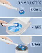 Leebein Electric Toilet Brush and Holder Set, 2025 New Toilet Bowl Scrubber Kit with 8 Replaceable Brush Heads, Disposable Toilet Brush with 6 Wand Cleaner Refills, 2 Pcs Crevice Cleaning Brush