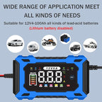 6-Amp 12V Smart Car Battery Charger, Battery Maintainer Trickle Charger with Desulfator, Pulse Repair & Overcharge Protection - for Car Lawn Mower Marine Lead-Acid Batteries (Blue)