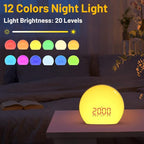 Audio and Video Receivers Sound Machine Alarm Clock Sunrise Wake Up Light with 25 Sounds Simulation Dual Alarms Bedroom Kids Adults Heavy Sleepers 12 Colors Nightlight Sleep Aid Snooze Timer Mode