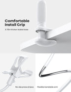 Lamicall Gooseneck Phone Holder for Bed - 360 Adjustable Clamp Clip, Overhead Cell Phone Mount Stand for Desk, Compatible with All Cellphone, White