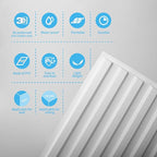 Art3d 6-Pack Slat Design 3D Wall Panels for Interior Wall Decor, 2x4 FT PVC Decorative Drop Ceiling Tiles - White