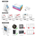 LANBON Smart Light Switch,1/2/3 Gang,3 Way for Whole House, LCD Magic Panel by WiFi Mesh Never be Offline, 2.4G Wi-Fi Smart Switch Compatible with Alexa&Google Home, Neutral Wire Required,L8-HS-White