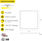 NUWATT 4 Pack, 2x2 FT LED Ceiling Panel, 40W, 3000K, 4400 Lumens, 120-277V, 0-10V Dimmable, Flat Backlit Fixture, Flush or Drop Ceiling Light, Dust Proof IP Rated, ETL Listed