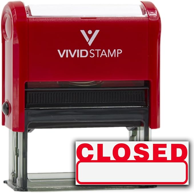 Basic Closed Self Inking Rubber Stamp (Red Ink) - X-Large