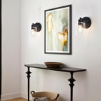 SOPEAS Wall Sconces for Bathroom, Modern Vanity Light Fixtures, Black Wall Mount Lighting Lanterns, Farmhouse Wall Lights with Clear Glass Shade for Bedroom Living Room Mirror Hallway Kitchen（2PACK）