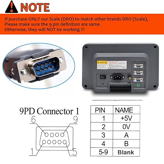TOAUTO Digital Readout 2 Axis 3 Axis DRO Display Linear Scale 250mm 10" Precision 5um for Bridgeport/Knee Milling Lathe EDM Mill Machine