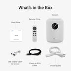 WiiM Sound Smart Speaker with 1.8″ Touch Display, Hi‑Res 24‑bit/192 kHz, AI RoomFit™ Room Correction, 100W Peak, Wi‑Fi 6E/Bluetooth 5.3, Multi‑Room & Stereo Pairing, Remote Included, White