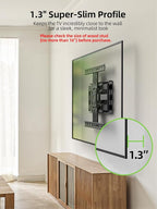 USX MOUNT Ultra Slim TV Wall Mount 37-75 Inch TVs Mount with Swivel and Tilt, Low Profile Full Motion Bracket with Articulating Dual Arms, Up to VESA 400X400 mm Max 16" Wood Studs, Holds 99lbs