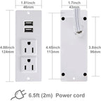 Recessed Power Strip with USB Mountable Power Strip with USB 2 Power Outlets 2 USB Hub Built in Desk Table Coneference Sofa Cabinet Drawer
