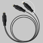 Bangun 1x2 Digital Audio Splitter Cable, Toslink Digital Fiber Optic Audio Splitter 1 Male Input 2 Male Output (for Home Theatre, Xbox, PS5/PS4), 6ft