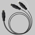 Bangun 1x2 Digital Audio Splitter Cable, Toslink Digital Fiber Optic Audio Splitter 1 Male Input 2 Male Output (for Home Theatre, Xbox, PS5/PS4), 3ft