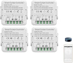 FTVOGUE Smart Curtain Controller Zigbee Switch, Voice Control, Timer, Shared Devices, Smart Relay Switch, for Home Hotel Apartment Office, with Smart Timing Function (4Pcs)