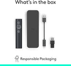 Logitech Spotlight Presentation Remote - Universal Wireless Presentation Clicker with Laser Pointer, Advanced Digital Highlighting, Bluetooth, 30 m Range and Quick Charging - Black