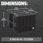 Gator Cases Pro Series 8U Rack Case with Standard 19" Depth, Roto Molded Made in USA (G-PRO-8U-19)