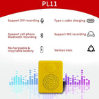 16MB Voice Recorder Box with Speaker, Support Bluetooth & MIC Recording Audio Box, 16Min Easy Sound Voice Box for Personalized Greetings, DIY Projects, Holiday Crafts ect-Yellow