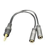 MasterStor Stereo Jack Splitter Cable3.5mm Male to 2 X Female Gold Plated Connector Adapter for Headphone Speakers, Mp3 Player, Mobile Phone,Laptop, PC,ipod (Black)