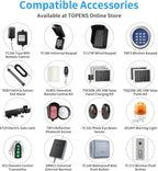 TOPENS A3S Automatic Solar Gate Opener for Light Duty Single Swing Gates Up to 12ft, Single Swing Gate Operator Battery Powered with Remote Control Kit Gate Motor Solar Panel Included