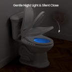 R&T V2601 Electric Bidet Seat For Elongated Toilet, Smart Toilet Seat with Heated Seat, Adjustable Temperature, Warm Air Dryer, Night Light