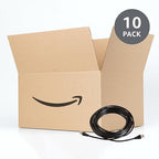 Amazon Basics RJ45 Cat 6 Ethernet Patch Cable, 1Gpbs Transfer Speed, Gold-Plated Connectors, 25 Foot - 10-Pack, Black