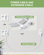 HAPYTHDA in Wall Cable Management Kit,TV Cord Hider for Wall Mounted TV with Triple Outlet,6.5FT Power Cable and 6.2FT Extension Cable,20A TV Wire Hider for Wall