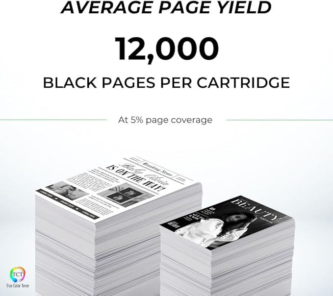 TCT TN810XL Black Toner Cartridge - Compatible Replacement for Brother TN-810XL Black High Yield Works with Brother HL‐L9410CDN L9430CDN EX470W MFC‐L9610CDN L9630CDN Printers (12,000 Pages)