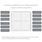 House Automation Scene Controller with 4 Programmable Button ABS Switches Wall Mounted Compact Remote for Devices