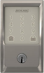 Schlage Encode Smart WiFi Deadbolt Lock for Front Door - Keyless Entry with App or Touchscreen - Works with Alexa, Hey Google, & Airbnb - Create Codes for Guests - Satin Nickel Silver