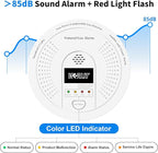 Explosion-Proof Natural Gas Detector Alarm - Ultra-Sensitive CH4/Propane Gas Leak Alert with 85dB Siren & Strobe Light, 10-Second Response Battery Methane Gas Monitor for Home RV Battery Include