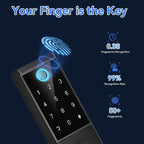 BEBASIA Heavy Duty Fingerprint Smart Door Lock for Front Door, APP Control Front Door Lock Sets, Auto Lock, Anti-Peeping Touchscreen Digital Keypad, Electronic Keyless Entry Deadbolt, Black