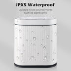 Bathroom Sensor Trash Can with Lid Automatic 2 Gallon Smart Garbage Can Bathroom Decor, 7.5 Liter Small Trash Bin, Motion Sensor Waterproof Wastebasket for Office, Bedroom, White Black
