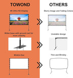 TOWOND Projector Screen and Stand, 120 inch Outdoor Projector Screen Indoor, Portable Movie Screen 16:9 4K Front Rear Projection Screen with Carry Bag Wrinkle-Free Design for Home Backyard Theater