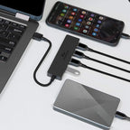 Kingwin USB Hub 4 Port USB 3.0 Data Hub for Mobile SSD, MacBook, Mac Pro/ Mini, iMac, Chromebook, Surface Pro, USB Flash Drives, Notebook PC, XPS, and More [Ultra Slim]