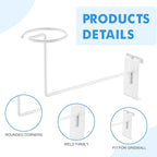 Blulu 6 Pcs Hat Displayer for Gridwall, Metal Hat Helmet Rack Retail Store Display Shelves Organizer Cap Rack Wall Fixtures Gridwall Hooks Accessories for Craft Show Garage (White)