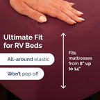 RV Short Queen Sheet Set 60 X 75 - 4 Piece RV Short Queen Bed Sheets - Soft, Breathable & Cooling - Designed for Bunks, Trailers & Campers - Fits 8” to 12" Mattress - Hotel Luxury Bedding - Burgundy