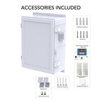 Akwscyby Outdoor Electrical Box, Waterproof Electrical Junction Box IP65 ABS Plastic Enclosure with Fan & Thermostat, Mounting Plate and Hinged Lid (18.1" Hx 12.5" L x 6.3" W)