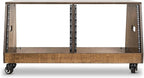 Sound Town DIY 2 x 8U Slanted Studio Rack with Solid Baltic Birch Plywood, Casters, Weathered Brown for Recording Room, Home Studio (SDRK-D8TB)