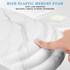 Mouse Pad Wrist Wrist Rest, Comfortable Memory Foam Wrist Rest, Non-Slip PU Base, Ergonomic Wrist Support and Arm Rests for Gaming, Office, Computer Use, Relieve Typing Pain （White Marble）