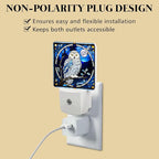 PODMemory Owl Stained Glass Night Lights Plug into Wall for Room, Owl Night Light LED for Bedroom