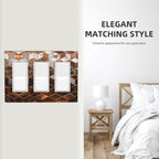 Bvtewkhz Brown Abstract Luxury Modern Geometric Cubic Marble 3 Gang Triple Rocker Decorative Light Switch Covers Electrical Faceplate Switch Plates for Bathroom Kitchen Home